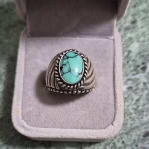 Men's Silver Turquoise Stone Ring
